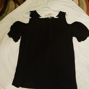 Black Cold Shoulder Top